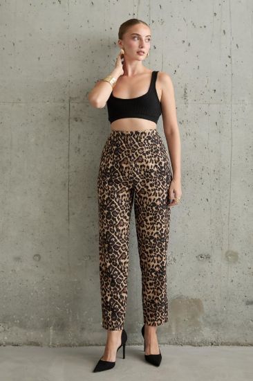 Leopar Desenli Kumaş Pantolon resmi